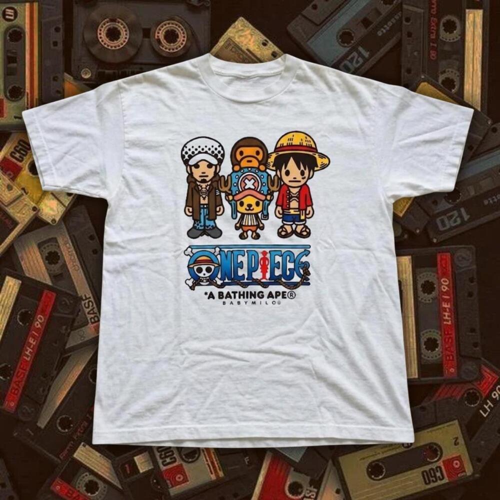 One Piece X Bape White T-Shirt